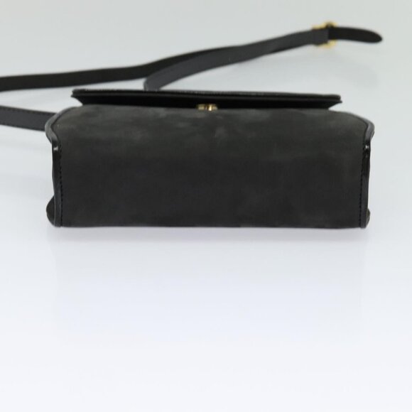 Salvatore Ferragamo Shoulder Bag Suede Gray Auth - Picture 6 of 16